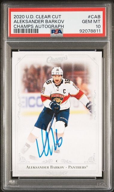 Aleksander Barkov 2020-21 Upper Deck Clear Cut Champs Autograph #CAB PSA 10