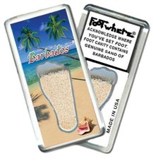Barbados FootWhere® Souvenir Magnet. Made in USA