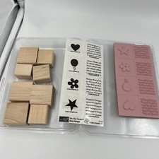 New Stampin Up 8 pc Mini Messages 2004 all occasion wood mounted rubber stamps