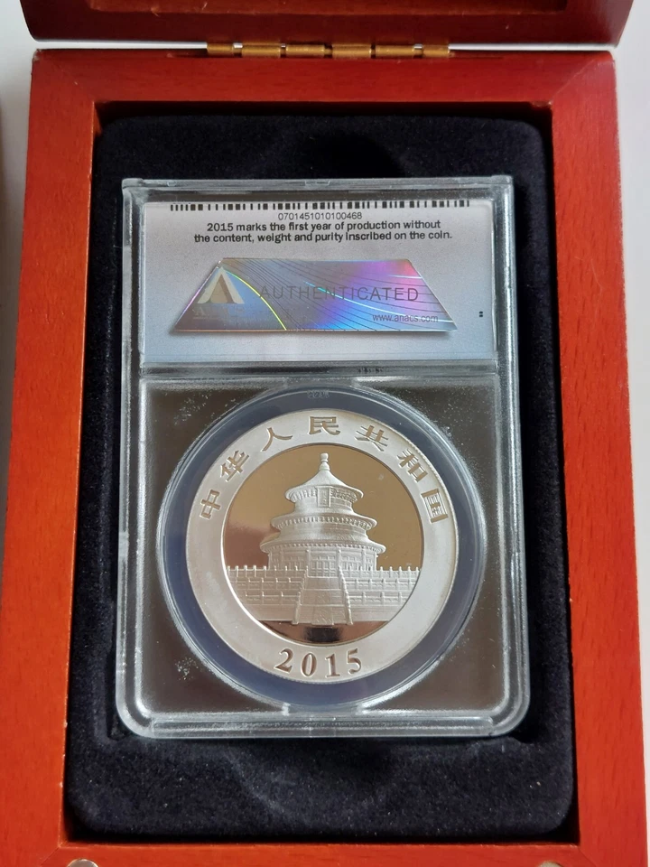 ANACS MS70 2015 China Silver Panda 10 Yuan First Release with Presentation Box - Image 3 of 4