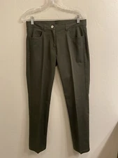 Jil Sander Navy Women’s Size 36 Olive Green 100% Cotton Trouser Pants Italy