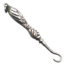 An antique all English solid silver Chatelaine Glove Hook by Adie & Lovekin 1900