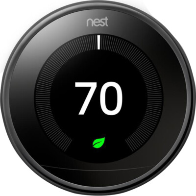 Google Nest Learning Thermostat 3rd Gen Smart Thermostat (Mirror Black) T3018US 