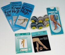 VTG Lot 12 Queen Size KNEE-HIGHS Hosiery Pantyhose Various Colors Brands NIP NEW