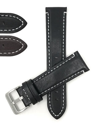 24mm Waterproof Leather Watch Band Strap for Breitling Avenger Blackbird