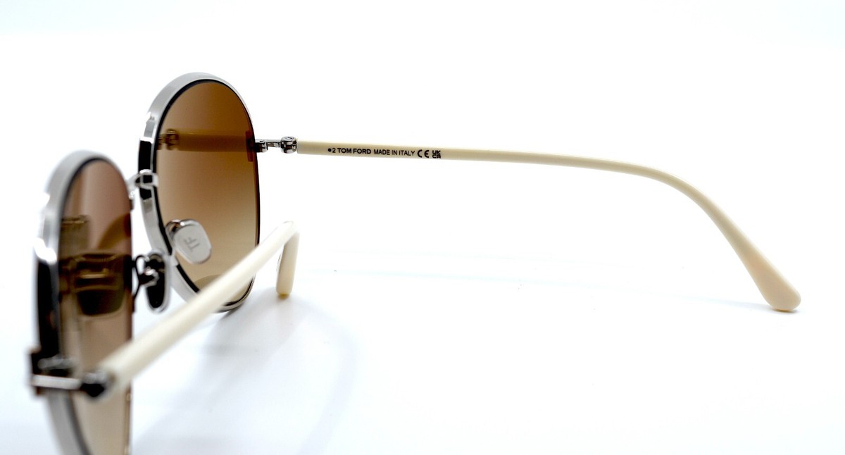 NEW TOM FORD TF1028/S 16G RIO SILVER WHITE BROWN GRADIENT