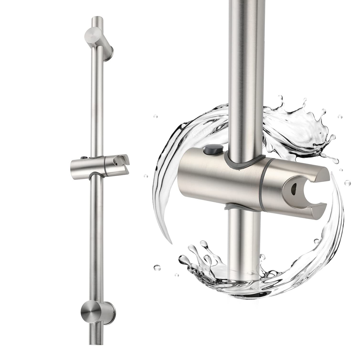 24 Inch Shower Slide Bar, Adjustable Shower Bar For Handheld Shower Wall Moun...