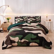 Camouflage Bedding Set Green Camouflage Comforter Set 3 PCS One Comforter and...