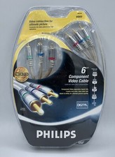Philips Component Video Cable, 24K Gold Plated Connectors 6 Ft. DVD TV SAT New