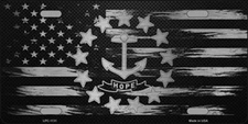Rhode Island Carbon Fiber Brushed Aluminum Novelty Metal License Plate