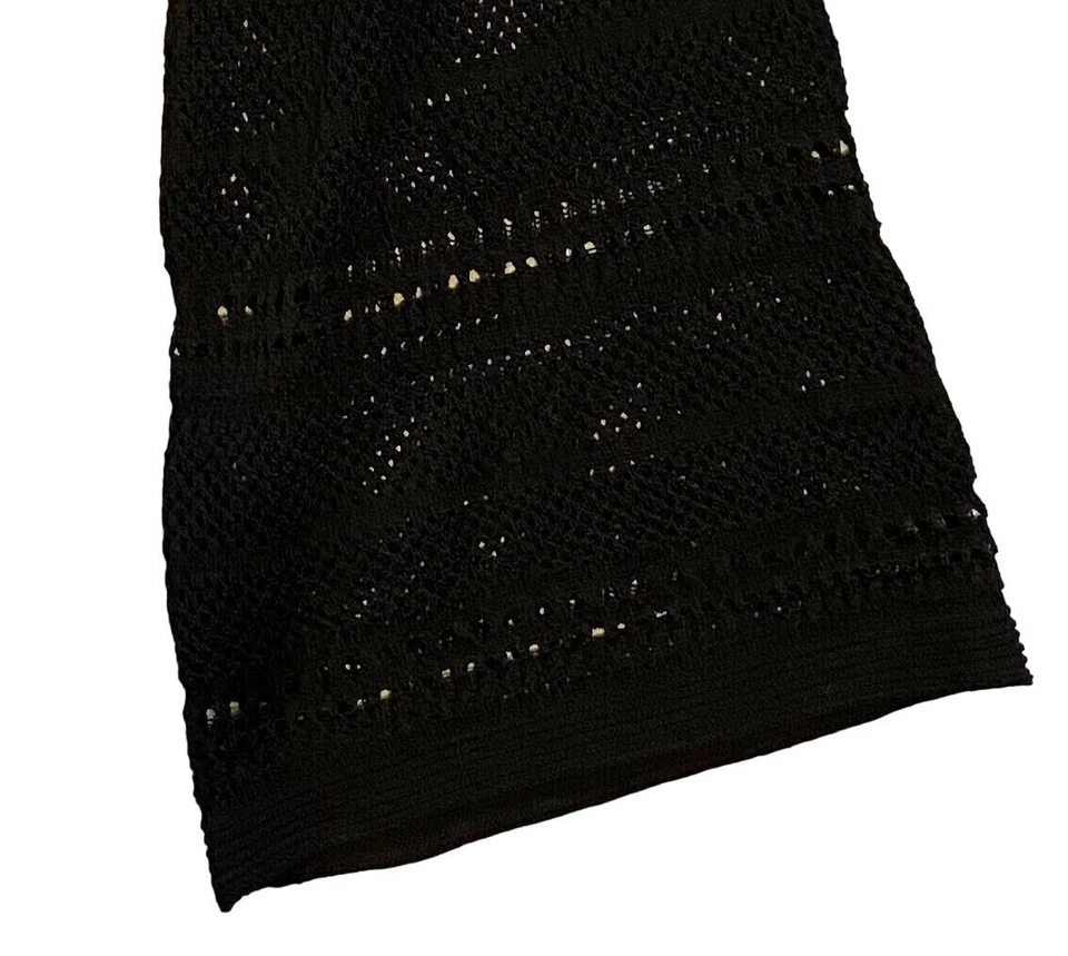 $375 ZAC Zac Posen L Vestido Jill Suéter Tejido Elástico Funda Moveble Negro Midi Foto 4 de 4