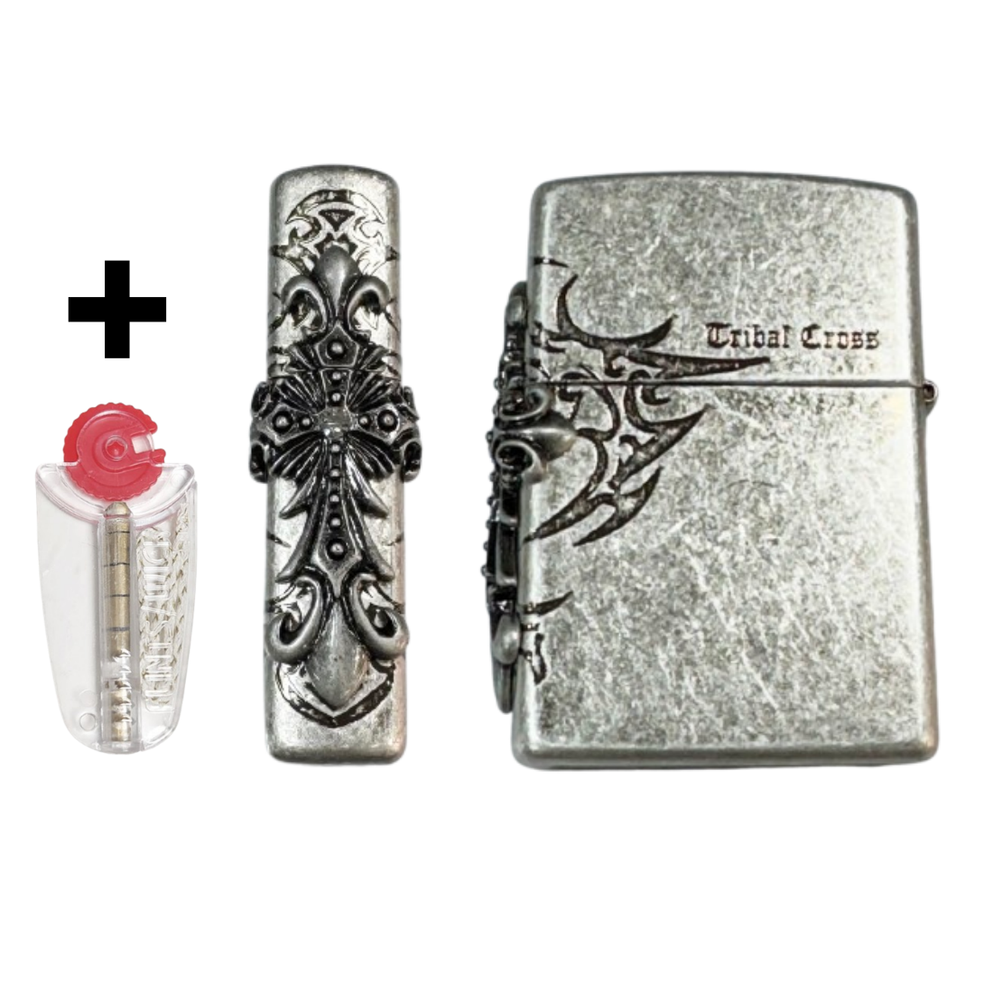 Zippo Lighter Korea Design Side Tribal Emb Silver ? Genuine 