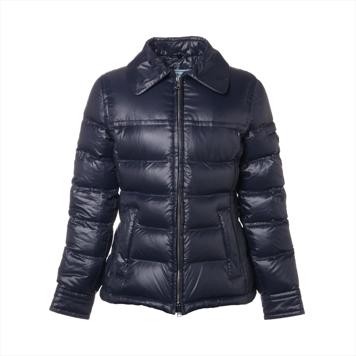 Prada Triangle logo 21AW Nylon Down jacket 40 Ladies' Navy