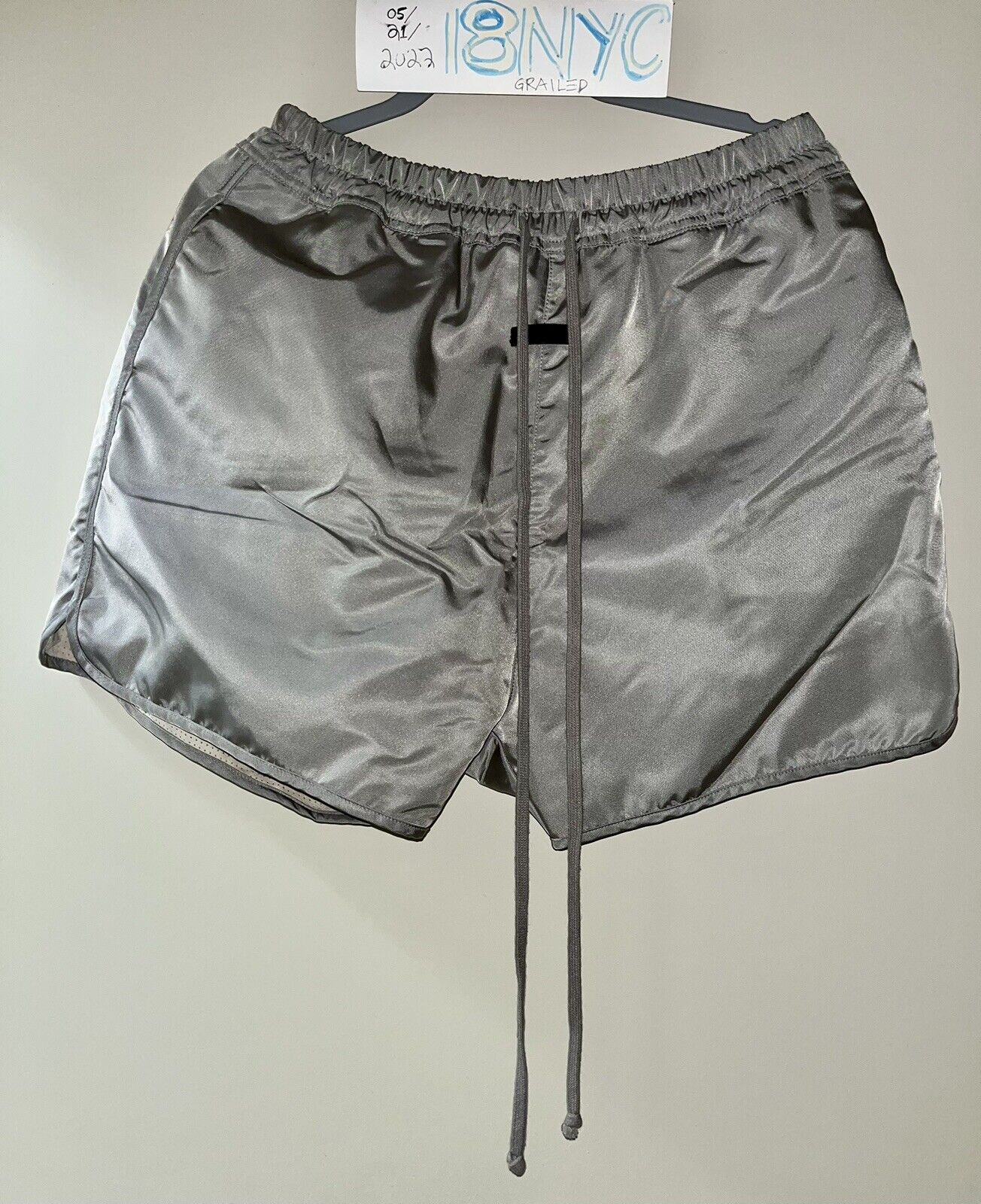 Rare FEAR OF GOD Seventh Collection Grey Iridescent Nylon Shorts