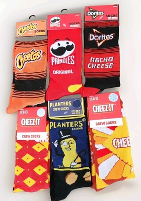 Novelty Licensed Chips & Snacks Brands Character Crew Socks 1 Pr Size 6   12