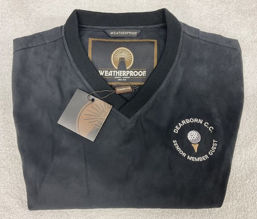 New Men’s Weatherproof Performance Black V-Neck Sleeveless Suede Golf Vest Sz L - Picture 4 of 8
