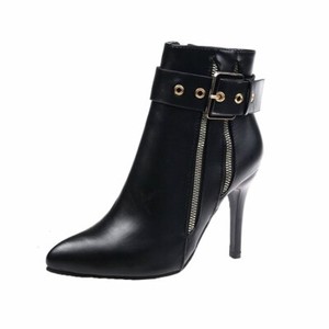 Details about / US4-15 Womens Ankle Boots Pointed Toe Black High Heel Party Punk Shoes Side zip