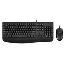 Wired Keyboard and Mouse Combo Full-Size Ergonomic Set with Palm Rest for PC