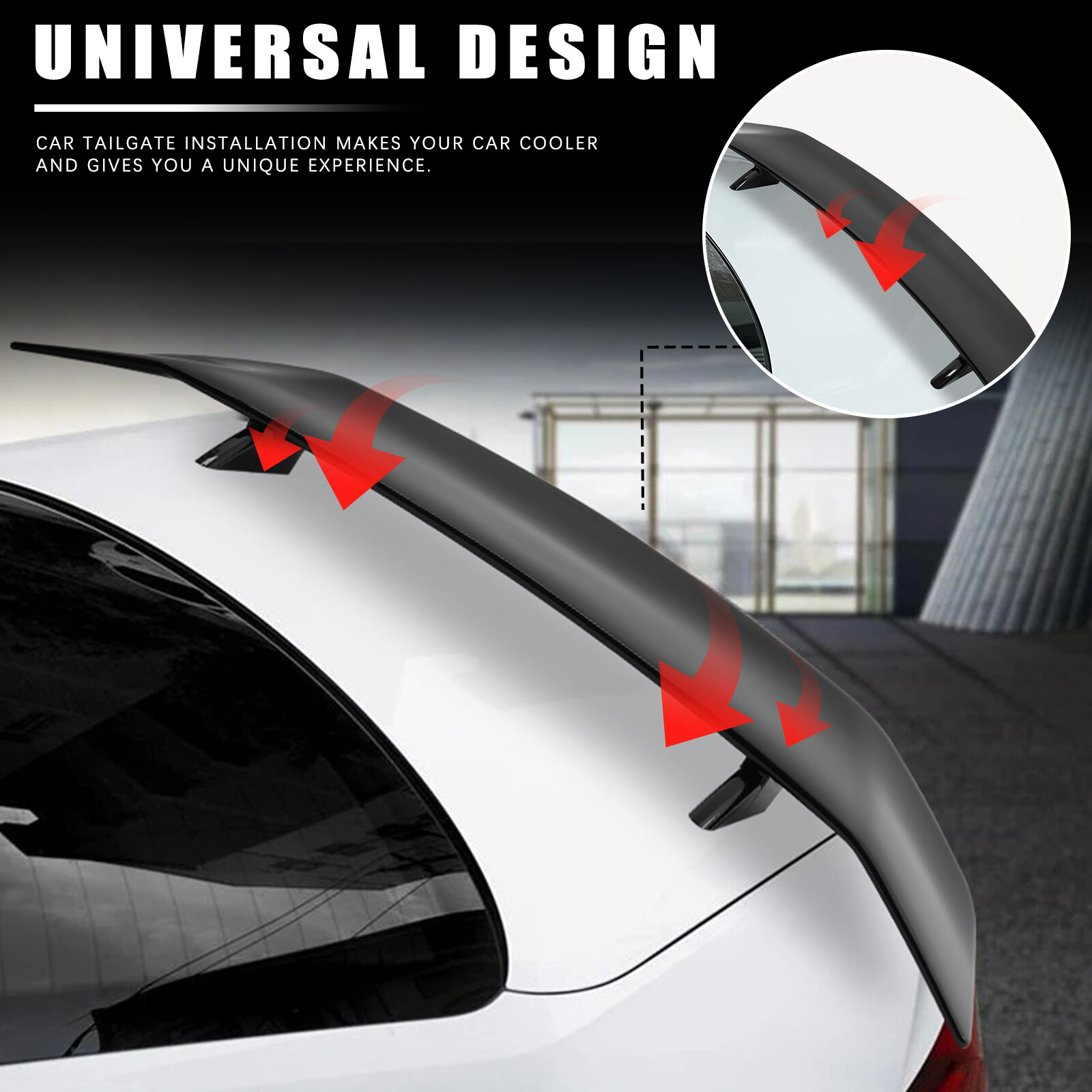47" GT Rear Trunk Spoiler Racing Wing Gloss Black For Maserati Ghibli 2014-2025