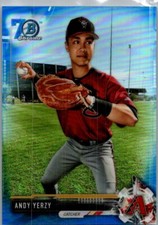 2017 Bowman Chrome #BCP185 Andy Yerzy Prospects Bowman 70th Logo Blue