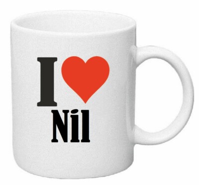 Kaffeetasse I Love Nil Keramik Höhe 9,5cm in Weiß