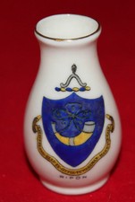 Clifton Crested Ware China - Miniature Vase, Ripon - vgc