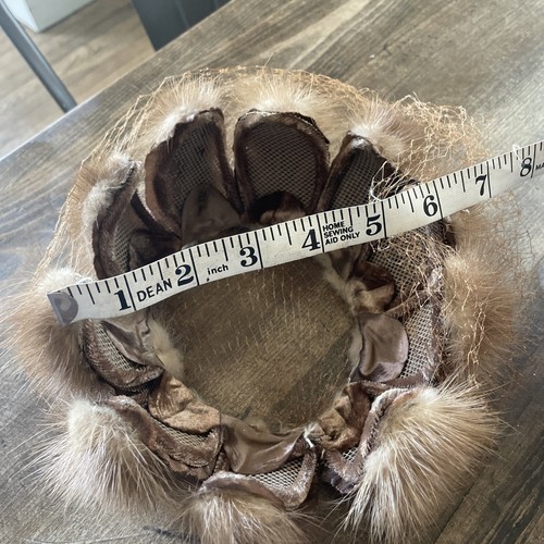Vtg 40s Real Fur Fascinator Hat Original Rabbit? Beaver? Millinery Fashion - Picture 9 of 9