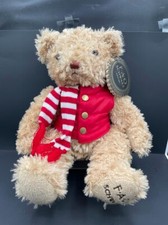 2017 FAO Schwarz Fuzzy Sitting Teddy Bear Red Puffer Jacket Scarf with Tag Kohls