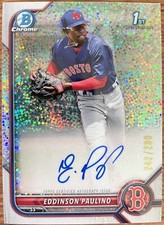 Eddinson Paulino 2022 Bowman Chrome Speckle Refractor 1st Auto /299 Red Sox