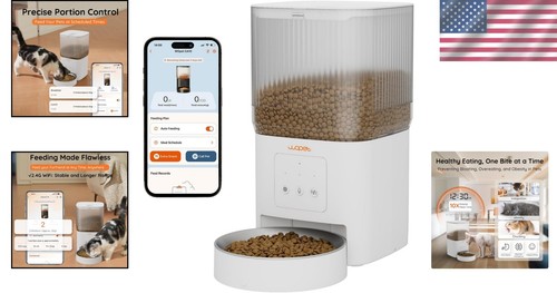 Smart 4L Automatic Cat Feeder with APP Control - Slow Feeding & Voice Record - Picture 2 of 10