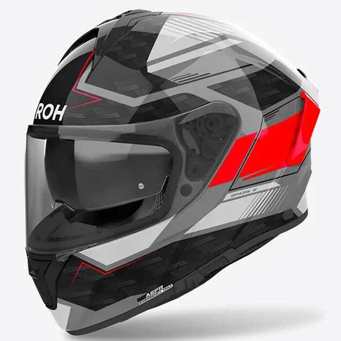 AIROH SPARX ZENITH GLOSS RED FULL FACE MOTORCYCLE BIKE HELMET ECE2206  APPROVED