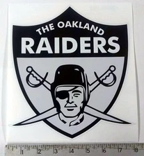 Vintage NFL Oakland Raiders 1963 large football logo sticker decal 8"x8.8"