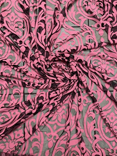 New Burnout Velvet Sofia Design 2-way Stretch 58/60” Sold By The YD. - Picture 10 of 12