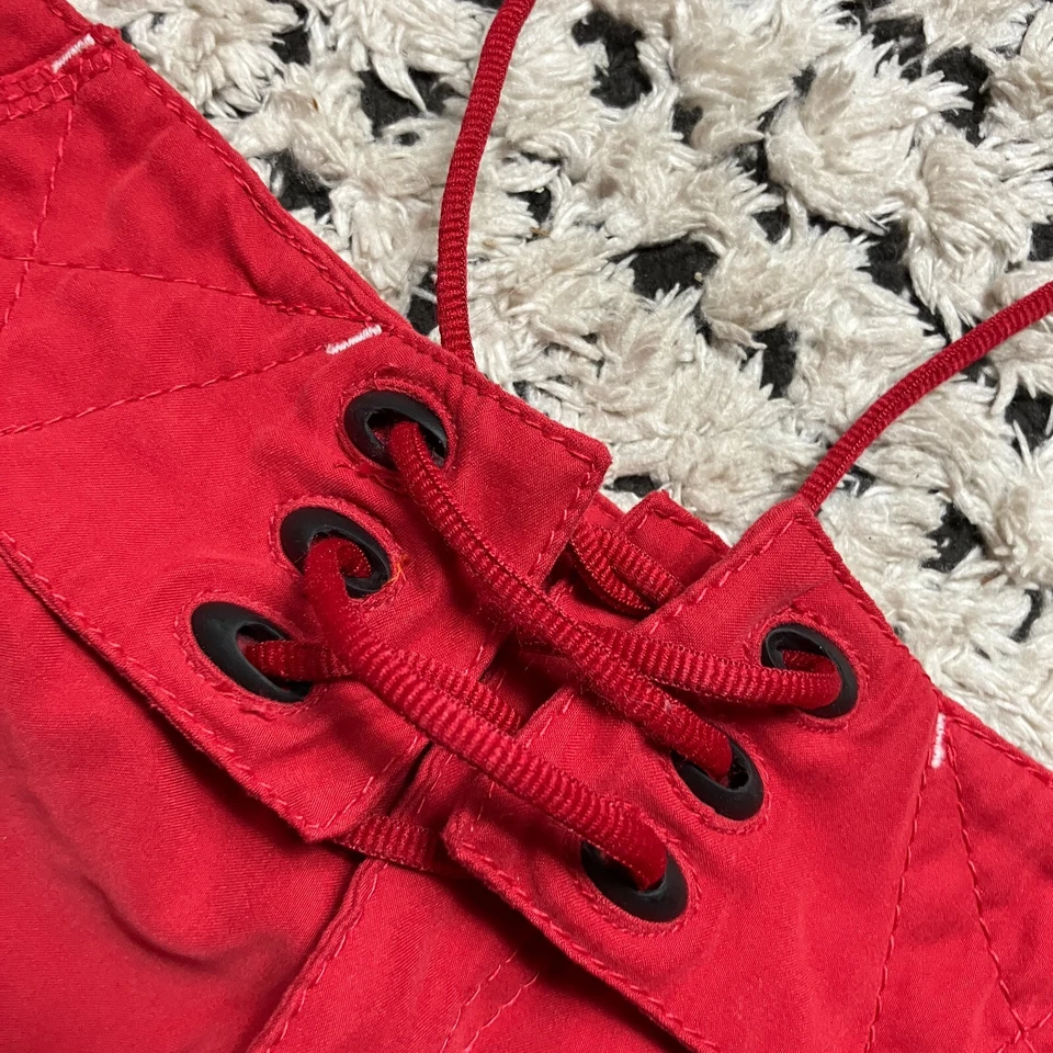 Helly Hansen Shorts 34 Red Board Swim Trunks Pocket Drawstring - Image 2 of 4