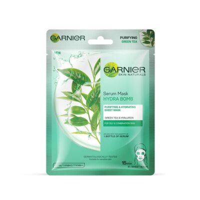 Garnier Skin Naturals Green Tea Face Serum Sheet Mask Green 28gm-