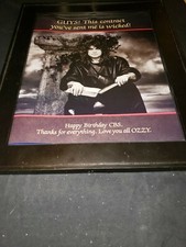Ozzy Osbourne Rare Original CBS Records Promo Poster Ad Framed!