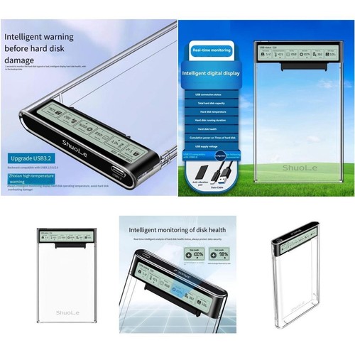 Shuole Compact and Efficient HDD Case with Super Speed Transfers via USB 3 2 - Photo 8/13