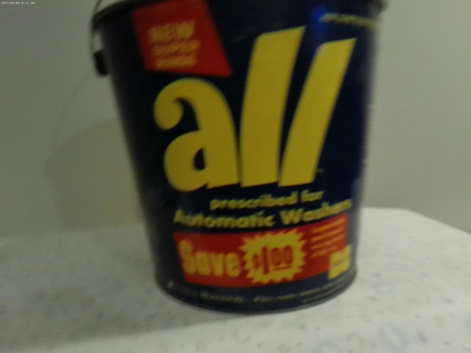 Cubo de cubo de metal detergente para ropa 1956 fechas Monsanto 23 lb Foto 4 de 4