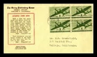 Dr Jim Stamps 8C Air Mail Olive Green Plane Block Serug Cachet Fdc