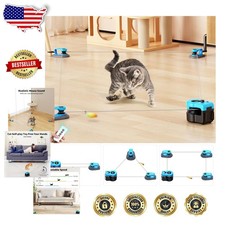 Upgraded Interactive Cat Toy, Auto/Manual Control, DIY Chase Treadmill, Sky Blue