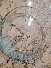 Vintage Pyrex Light Blue-green Glass Fluted Pie Pan Crimped Deep Dish Plate 9.5
