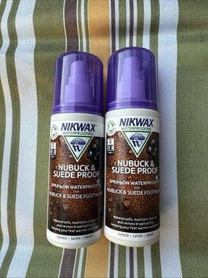 2 X Nikwax NUBUK & WILDLEDER SPRAY-ON WASSERDICHTER, 125ml