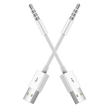 2Pack 3.5mm USB Sync Charge Cable for iPod Shuffle 3rd6th Gen White