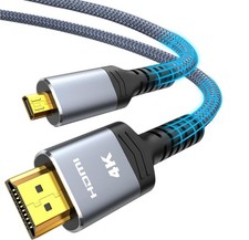 High Speed Mini HDMI to HDMI Cable Braided Cord 3D 4K/60Hz 1080p For HDTV Camera