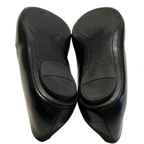 Luichiny Women's Ballet Flats Shoes Sz 6 Black Leather Preppy Polka Dot Pom Pom - Picture 11 of 11