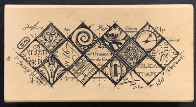 Stampers Anonymous Art Script Diamond Mosaic Rubber Stamp