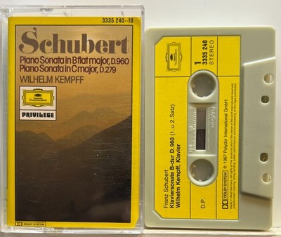 Franz Schubert, Kempff: Piano Sonata In B Flat Major, D.960 (Cassette Tape) *VG*