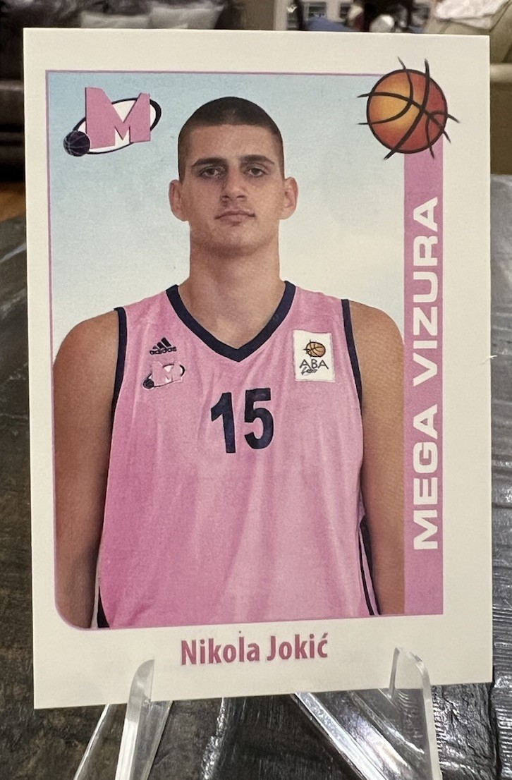2014-15 NIKOLA JOKIC ROOKIE CARD School Shop ABA Liga Stickers #129  RC Nuggets