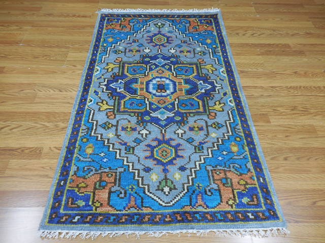 Bohemian Rug, Oushak Turkish Ushak Rug,Contemporary Design Rug 3x5 Ft