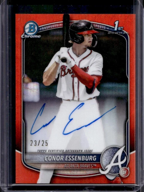 2025 Bowman Draft Conor Essenburg Chrome Auto Orange Wave Refractor 1st #/25